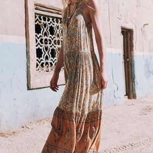 spell and the gypsy delirium maxi dress xs mustard